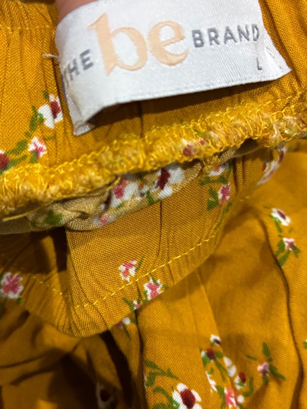 Women's Mustard Floral Wide-Leg Pants - Picture 2 of 2